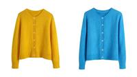 Gambar Cardigan Classic Rajut Polos Biru Kuning dari saluvstore undefined 2 Tokopedia