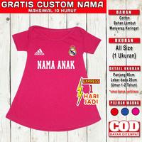 Gambar Dress Anak Perempuan REAL MADRID CUSTOM NAMA Baju Bola Bayi Cewek Lucu - Magenta, All Size dari Custom.Aja.Yuk undefined 1 Tokopedia