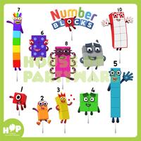 Gambar Cake Topper NUMBERBLOCKS / Hiasan Kue Ulang Tahun NUMBER BLOCKS - Karakter Kecil dari House Of Partyware undefined 2 Tokopedia