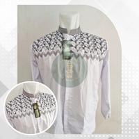 Gambar Baju Koko Murah Putih Polos Baju Koko Lengan Panjang Putih Motif Dada - Putih Motif, M dari AMPEL MART undefined 4 Tokopedia