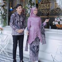 Gambar Kebaya Couple / Batik Couple / Kebaya modern / Kebaya couple modern 25 - lilac, cwo XL cwe L dari Batik arttajaya undefined 2 Tokopedia