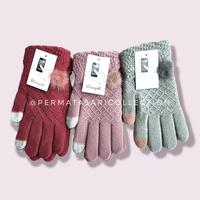 Gambar Sarung Tangan Wanita Glove Touchscreen Winter Rajut Tebal Musim Dingin - Hijau Soft dari Permata Sari Collection undefined 1 Tokopedia