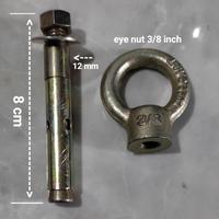 Gambar Eye nut 3/8 " dan dynabolt panjang 8 cm per 1 set dari Kariwa Co undefined 1 Tokopedia