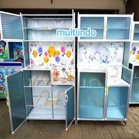 Gambar Aluminium kaca lemari rak piring bawah plat 2&3 pintu - bunga 2, 2 pintu dari MULTIINDO undefined 1 Tokopedia
