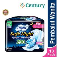 Gambar Charm Safe Night 29 Cm Wing Isi 10 Pads / Pembalut Wanita / Perawatan dari Apotik Century undefined 1 Tokopedia