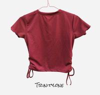 Gambar crop top wanita serut / crop top wanita / croptop lengan pendek dari TRINITY.ONE undefined 2 Tokopedia