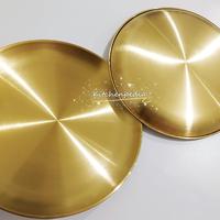 Gambar Piring Makan Korea Gold Bulat Plate Stainless Tebal 26 cm dari Kitchenpedia New undefined 2 Tokopedia