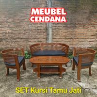 Gambar kursi tamu cantik, set kursi teras cantik asli kayu jati jepara - Non Finishing dari Meubel Cendana undefined 1 Tokopedia