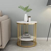 Gambar MEJA CORNER BULAT TOP MARMER DOUBLE DAN KACA - SIDE TABLE BESI GOLD dari Raja Stainless Furniture undefined 1 Tokopedia