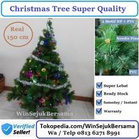 Gambar Pohon Natal 150 cm / Pohon Natal 1.5 m / Pohon Natal 5 feet / 5 ft - Jarum NP + PVC dari WinSejukBersama undefined 3 Tokopedia
