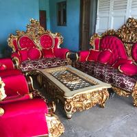 Gambar Kursi Tamu Seribu Bunga Mewah dari ECO Jati Furniture. undefined 3 Tokopedia