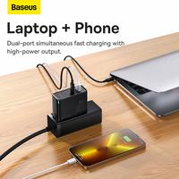 Gambar Baseus GaN5 Pro Fast Charger C+U 100W EU + Cable Set Type C to Type C - Hitam dari Baseus Jakarta undefined 3 Tokopedia