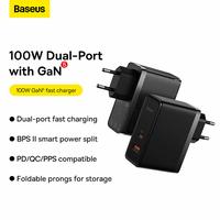 Gambar Baseus GaN5 Pro Fast Charger C+U 100W EU + Cable Set Type C to Type C - Hitam dari Baseus Jakarta undefined 1 Tokopedia
