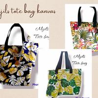 Gambar Tote bag + pouch set kanvas motif montsera hijau big resleting dari Mijils undefined 1 Tokopedia