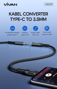 Gambar Vivan VAC01 USB-C to 3.5mm Headphone Jack Adapter Samsung Apple Type C dari bestdeal_NEW undefined 2 Tokopedia