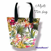 Gambar Tote bag + pouch set kanvas motif montsera hijau big resleting dari Mijils undefined 3 Tokopedia