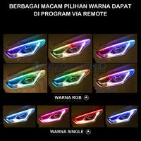 Gambar Lampu Alis Neon Mobil Motor DRL RGB Welcome LED Sein Running + Remote - 60Cm dari GudangHID undefined 2 Tokopedia