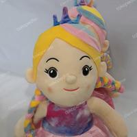 Gambar Boneka Doll Girl Boneka Arabella Kepang Plush Toys Rainbow Rok Satin - Biru dari Clara Toys_NEW undefined 2 Tokopedia