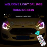 Gambar Lampu Alis Neon Mobil Motor DRL RGB Welcome LED Sein Running + Remote - 60Cm dari GudangHID undefined 1 Tokopedia