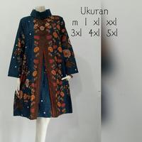 Gambar TUNIK BATIK MODERN 2023 TERBARU JUMBO LD 130 BAJU KANTOR DAN PESTA - Hitam, XL dari batik zafun undefined 4 Tokopedia