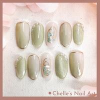 Gambar Green Trans Pearl Shell Custom Fake Nails Kuku Palsu Handmade Murah - XL (0-2-1-3-6) dari Chelles Nail Art undefined 2 Tokopedia