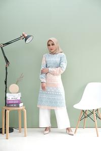 Gambar Baju Tunik Muslimah Biru Muda (Cuci Gudang) dari Diamond Weddings undefined 4 Tokopedia