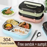 Gambar Lunch Box Anti Panas Kotak Makan Sekat Anti Panas - 3 Sekat, Hijau dari Minisweet Olshop undefined 3 Tokopedia