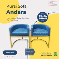 Gambar Kursi Sofa Andara Blue Elegan Furniture Homedecore Minimalis dari Awm Collection Furniture undefined 1 Tokopedia