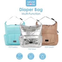 Gambar Tas Bayi | Natural Moms Multi-Function Diaper Bag (Tas Popok) POP 2in1 - Light Grey dari Natural Moms Indonesia Official Shop undefined 1 Tokopedia