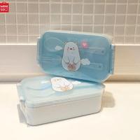 Gambar Tempat Makan We Bare Bears Lucu+Sendok Garpu - MINISO Bento Box 470ml - Ice Bear dari jastipsripilan undefined 5 Tokopedia