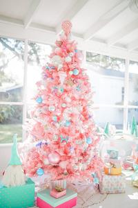 Gambar Christmas tree mini pink white set lengkap kado natal gift room decor - Pink set A, 210cm dari Violettsky undefined 3 Tokopedia