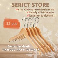 Gambar Hanger Gantungan Baju Kayu Nat Dewasa 43cm - Makassar - Bisa COD - Lusin dari Toko Serict undefined 1 Tokopedia