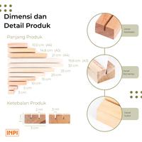 Gambar Stand Card Holder Kayu 2 Lubang - INPI HOUSE Desk - 30 CM, 2 MM dari INPI House undefined 4 Tokopedia