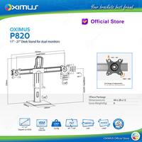 Gambar Bracket Desk Stand Meja Dual Monitor Naik Turun 17" - 27" Oximus P820 dari Oximus Indonesia undefined 3 Tokopedia