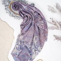 Gambar ADIBA SCARF Jasmine by Lidia Hadiwinoto - Graphite Grey, 120 cm x 120 cm dari Cormous Store undefined 5 Tokopedia