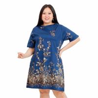 Gambar WK DRESS BATIK WANITA JUMBO BIG SIZE BAJU NATAL I MLEK SINCIA MERAH - Merah, LD. 110 - 120 dari warungkim undefined 2 Tokopedia