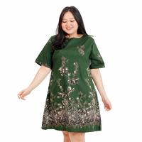 Gambar WK DRESS BATIK WANITA JUMBO BIG SIZE BAJU NATAL I MLEK SINCIA MERAH - Merah, LD. 110 - 120 dari warungkim undefined 4 Tokopedia