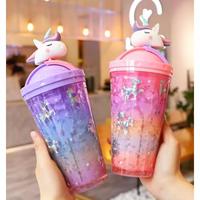 Gambar Botol Minum Anak Jerami Tumbler Unicorn Glitter 450ml BPA FREE -21079 - Pink Muda dari BabyBshop1 undefined 1 Tokopedia