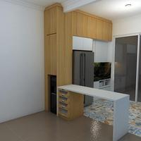 Gambar kitchen set kisi kisi rak dapur lemari minimalis modern hpl dari indrycahyanie1 undefined 2 Tokopedia