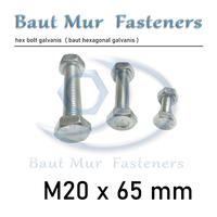 Gambar baut mur m20 x 65 / bmp m20 x 65 galvanis / bmp m20 x 65mm dari baut mur fasteners undefined 1 Tokopedia