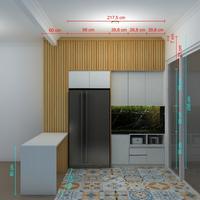 Gambar kitchen set kisi kisi rak dapur lemari minimalis modern hpl dari indrycahyanie1 undefined 1 Tokopedia
