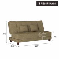 Gambar Sofa Bed Montana Fabric plus puff stool | Sofa Santai Tidur Minimalis - CREAM dari Citra furniture undefined 3 Tokopedia