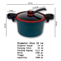 Gambar [MJ] Panci Presto Teflon Tutup Kaca Tebal 3.5L - Pressure Cooker - Melunakkan - Hijau dari JUMA - CUSTOM BOOK undefined 5 Tokopedia