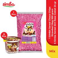 Gambar Sereal Choco Chips Strawberry Bag 1kg & 6 Choco Chips 2in1 cokelat dari Simba.Cereal undefined 1 Tokopedia