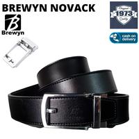 Gambar BREWYN NOVACK - Ikat pinggang pria rel gesper sabuk KULIT ASLI - BLACK, 125-130 dari Toko 1973 undefined 1 Tokopedia
