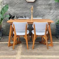 Gambar Adel 3 • Meja Makan 4 Kursi Scandinavian Jati Mewah Murah dari Koka Furnindo undefined 1 Tokopedia