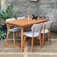 Gambar Adel 3 • Meja Makan 4 Kursi Scandinavian Jati Mewah Murah dari Koka Furnindo undefined 2 Tokopedia