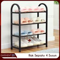 Gambar Rak Sepatu 4 Tingkat Bahan Plastik Shoe Rack Tempat Sandal Portable - NO BUBBLEWRAP dari GarmentMarts undefined 3 Tokopedia
