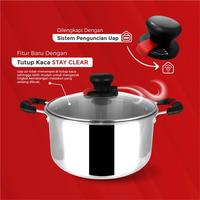 Gambar Muliya Superchef Soup Pot 20-26cm Stainless Tebal + Tutup Kaca Temper - 24 dari Muliya Cookware undefined 3 Tokopedia