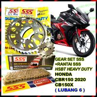 Gambar Gear set CB150X/CBR150 SSS Lubang 6+rantai heavy duty - RK ELO O-RING dari CENTRO MOTOR_NEW undefined 1 Tokopedia